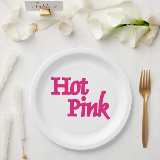 Heet Roze witte grote papieren borden Bordje (Huwelijk)