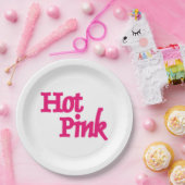 Heet Roze witte grote papieren borden Papieren Bordje (Feest)