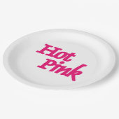 Heet Roze witte grote papieren borden Papieren Bordje (Gekanteld)