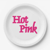 Heet Roze witte grote papieren borden Papieren Bordje (Voorkant)