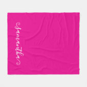 Heet Roze Witte Korte Kromme Swash Naam Fleece Deken (Voorkant (Horizontaal))