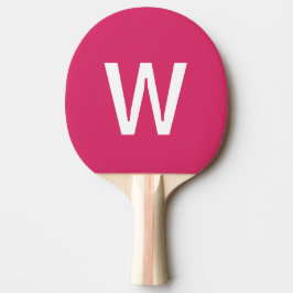 Heet roze & witte monogram eerste Ping Pong Bal Tafeltennisbatje