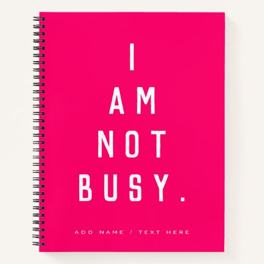 Heet roze witte niet drukke typografie naam notitieboek (Voorkant)