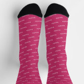 Heet Roze Witte Persoonlijke Naam Soks Aangepaste Sokken (Top)