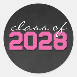 Heet Roze & Witte Schoolbord Afstudeer Stickers