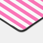  Heet Roze & Witte Strepen Gestreept Bureaumat (Hoek)