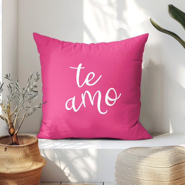 Heet Roze Witte Te Amo Kussen (Creator heeft geüpload)