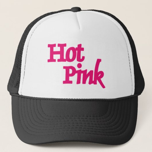Heet Roze woord zwarte trucker hoed Pet (Voorkant)
