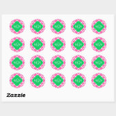 Heet Roze Wt Marokkaans #5 Smaragd 3 Initiële Mono Ronde Sticker (Vel)
