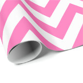 Heet Roze XL Chevron ZigZag Patroon Cadeaupapier (Rol Hoek)