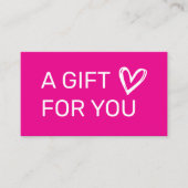 Heet Roze Zakelijk Cadeau Certificaat Contactkaartje (Voorkant)
