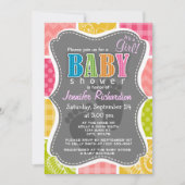 Heet Roze, Zalm, Geel en Groen Schattige Geruit Kaart (Voorkant)