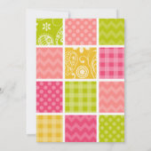 Heet Roze, Zalm, Geel en Groen Schattige Geruit Kaart (Achterkant)
