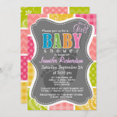 Heet Roze, Zalm, Geel en Groen Schattige Geruit Kaart (Voorkant / Achterkant)