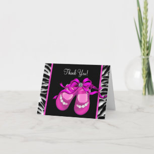 Heet Roze Zebra Baby Meisje Bedankt