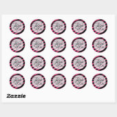 Heet Roze Zebra | Dank u Ronde Sticker (Vel)