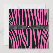 Heet Roze Zebra Foto Sweet 16 Feest Kaart (Achterkant)