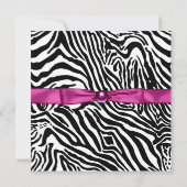 Heet roze zebra foto Sweet 16-feest Kaart (Achterkant)