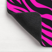 Heet Roze Zebra Gestreept Muismat (Hoek)