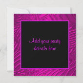 Heet Roze Zebra Meisjesuitstap Kaart (Achterkant)