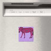 Heet roze zebra op paarse glitters magneet (Insitu (Vaatwasser))