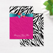 Heet Roze Zebra Print Oorbel Display Kaarten Visitekaartje (Bureau)