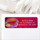 Heet Roze Zebra Regenboog Gouden Glitter Lippen Fe Etiket (Insitu)