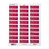 Heet Roze Zebra Regenboog Gouden Glitter Lippen Fe Etiket (Full Sheet)