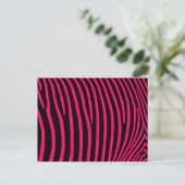Heet roze zebra strepen briefkaart (Staand voorkant)