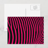 Heet roze zebra strepen briefkaart (Voorkant / Achterkant)