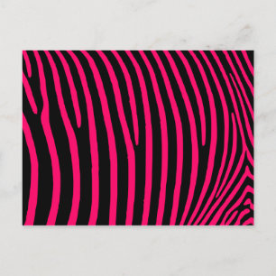 Heet roze zebra strepen briefkaart