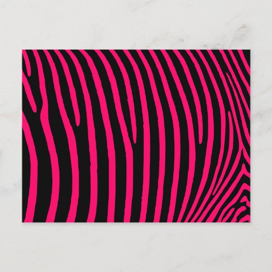 Heet roze zebra strepen briefkaart (Voorkant)