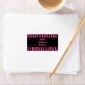 Heet roze zebra strepen etiket (Insitu)