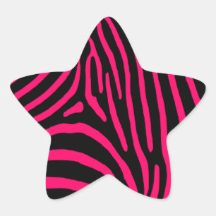 Heet roze zebra strepen ster sticker