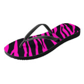 Heet Roze Zebra Strepen Teenslippers (Schuin)