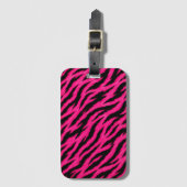 Heet roze zebraprint bagagielabel bagagelabel (Voorkant (verticaal))