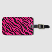 Heet roze zebraprint bagagielabel bagagelabel (Voorkant (horizontaal))