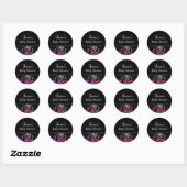 Heet Roze Zebraprint & Strik Baby Shower Sticker (Vel)