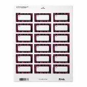 Heet Roze Zebtra Strepen Adresetiketten Etiket (Full Sheet)