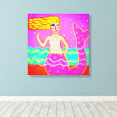 Heet roze zeemeermin Abstracte kunst Canvas Afdruk (Insitu (Houten vloer))
