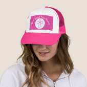 Heet Roze Zig Zag Christelijk Kruis Wit Helder Roz Trucker Pet (In situ)