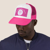 Heet Roze Zig Zag Christelijk Kruis Wit Helder Roz Trucker Pet (In situ)