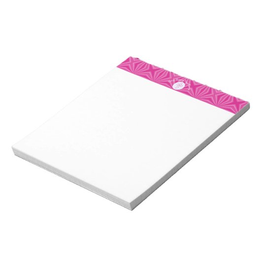 Heet roze zigzag christelijk kruis wit en roze notitieblok (Linkerzijde)