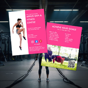 heet roze Zijbalk Foto sportschool personal traine Flyer