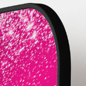 Heet Roze Zilver Glitter Naam Script Pickleball Paddle (Links Detail)