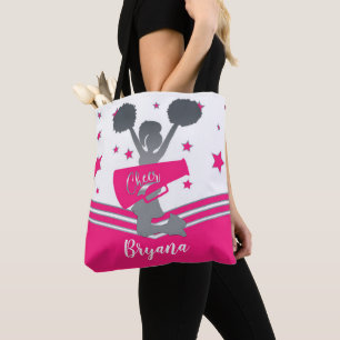 Heet Roze Zilveren Sterren Cheer Cheer-leiden Tote Bag