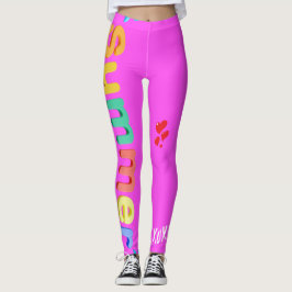 Heet roze zomer plezier leggings