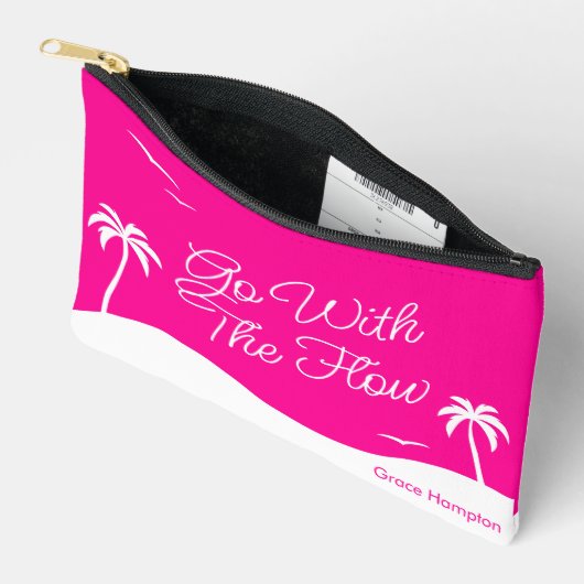 Heet Roze Zomer Strand Palm Periode Etui (Open)