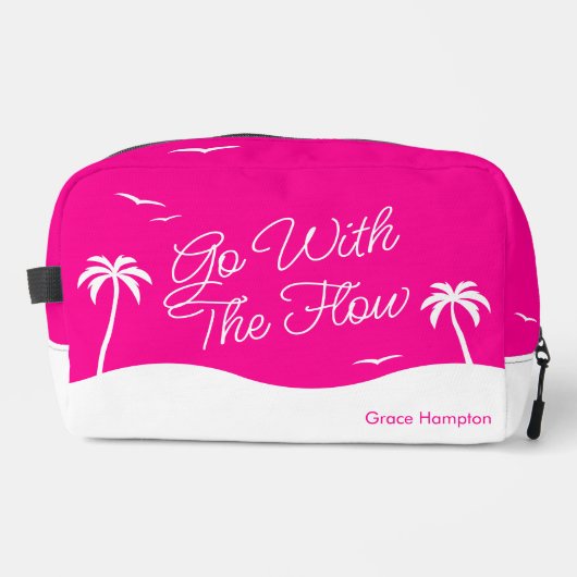 Heet Roze Zomer Strand Palm Periode Toilettasje (Voorkant)