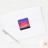 Heet roze zonsondergang kustlichten foto retour ad vierkante sticker (Envelop)